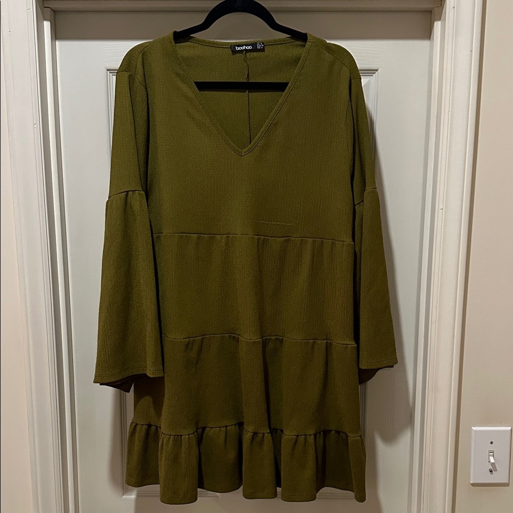 Boohoo Olive Knit Top